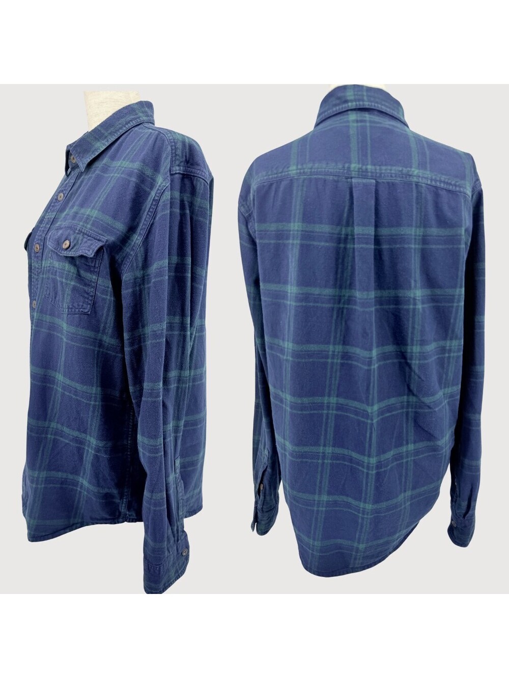 Marine Layer Plaid Flannel Button Front Shirt Large - Picture 3 of 9
